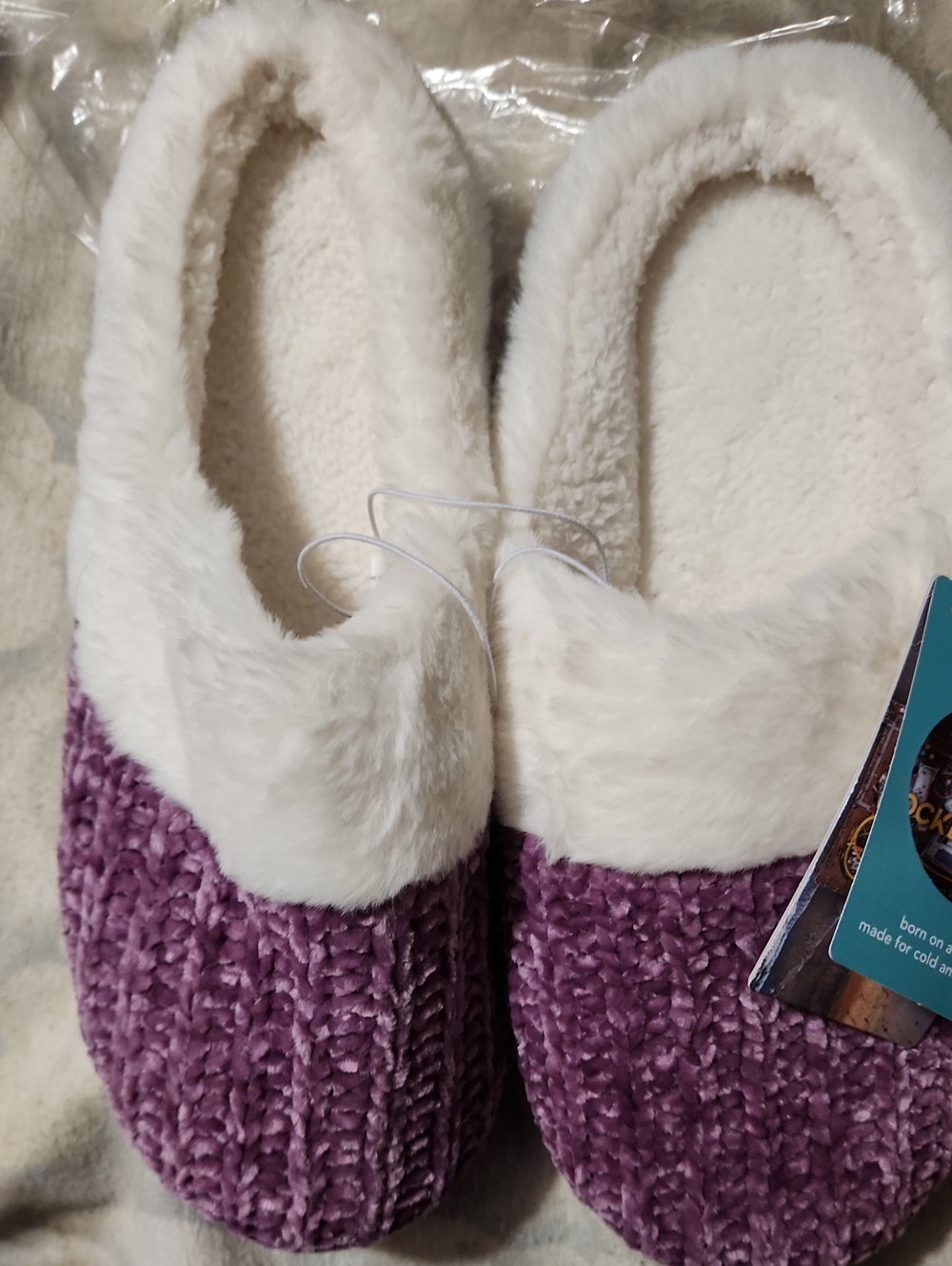 Rockfove Cozy Plush Faux-Fur Lined Purple Women's Slippers